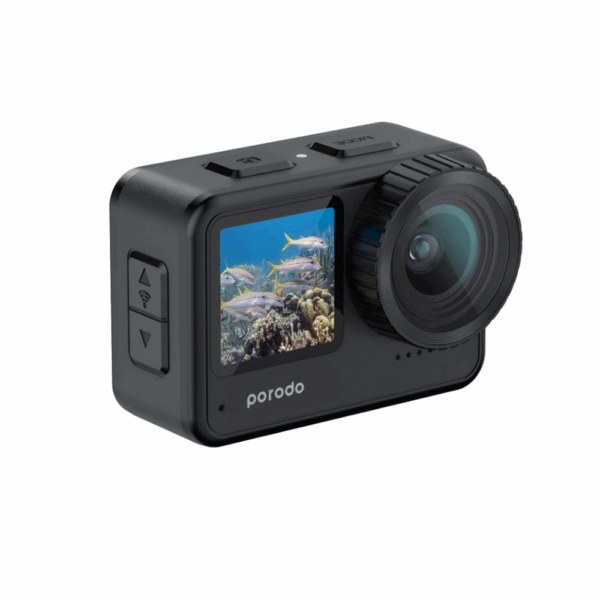 Porodo Waterproof 5K Action Camera with WiFi Support and Touch Screen - Black