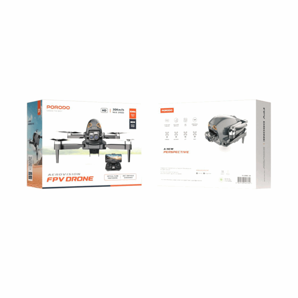 Porodo RC Drone with Electric Regulation Dual Camera- Black - Image 3