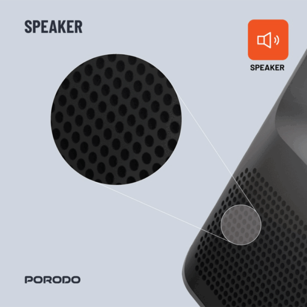 Porodo Lifestyle Full HD Portable Projector 2600mAh - Black - Image 5