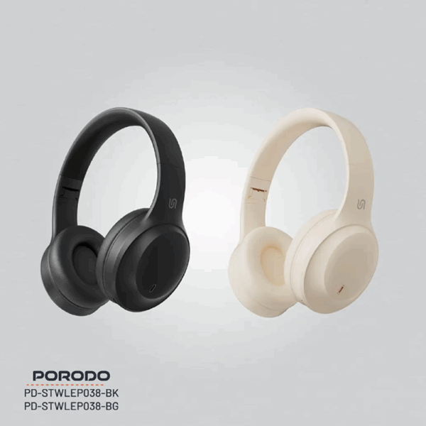 Porodo Soundtec Wireless Headphones - Black - Image 5