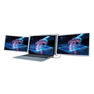 Powerology 14 Portable Dual Screen Tabletop Laptop Monitor - Silver