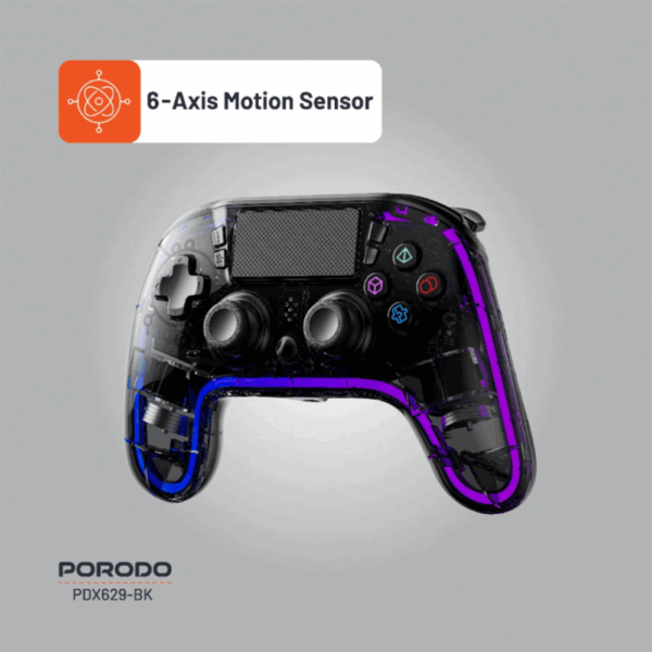 Porodo Gaming PS4 Gamepad Transparent Controller - Black - Image 4