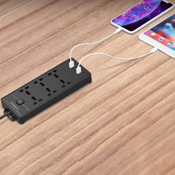 Powerology PD20W QC 3.0 2A + 2 Type C Socket 2M - Black - Image 4