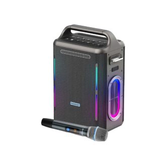 Powerology TWS Karaoke Speaker 200W with Mic and Remote - Silver