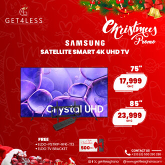 Samsung Tv 75 Satellite Smart 4K Uhd with Free Eldo Power Strip, TV Bracket/GHc500 Gift Voucher