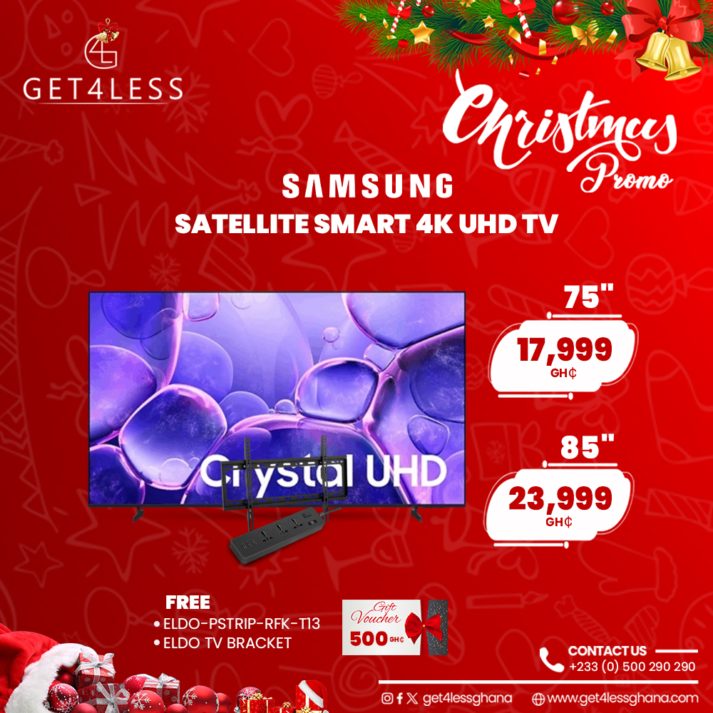 Samsung Tv 85 Satellite Smart Uhd 4K with Free Eldo Power Strip, TV Bracket/GHc 500 Gift Voucher