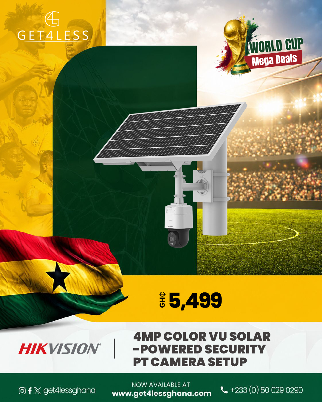 Hikvision Bullet 4.0Mp Ip Camera Colored Solar