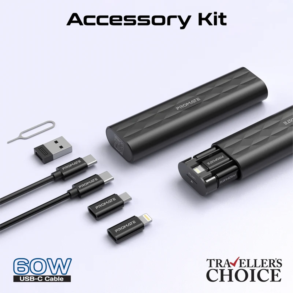 Promate 7 in 1 Portable Essential Electronic Accessories Travel Kit - Image 7