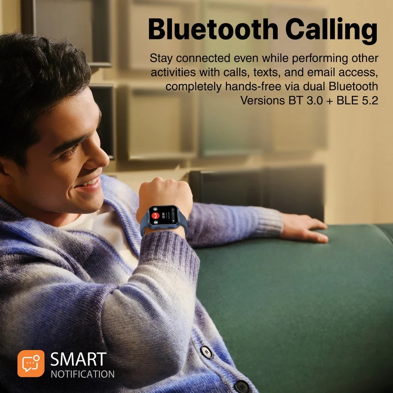 Promate 2.0 Inches ActivLife Smartwatch with BT Calling - Blue - Image 2