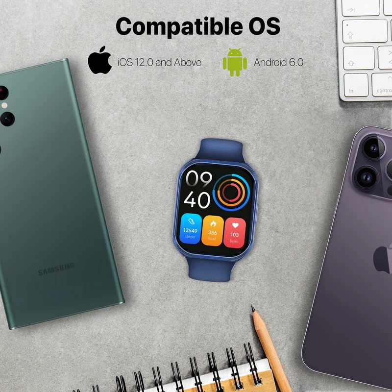 Promate 2.0 Inches ActivLife Smartwatch with BT Calling - Blue - Image 7