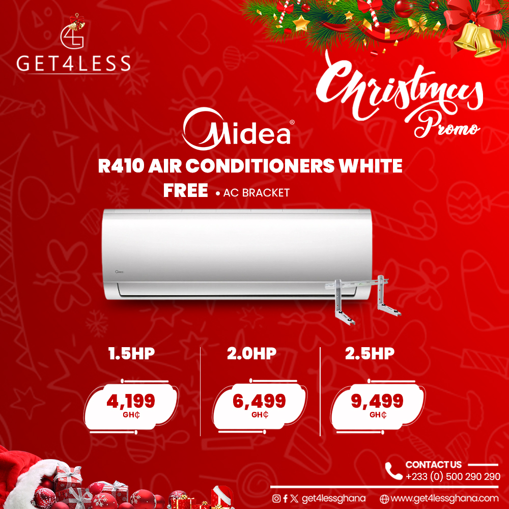 Midea AC 2.5HP 24000 BTU R410 with Free AC Bracket