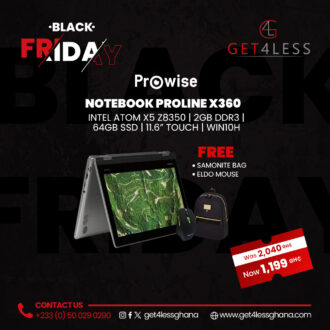 Prowise Notebook Proline X360 Intel Intel Atom X5-Z8350 2GB-DDR3 64GB SSD 11.6 Inch Touch  with Free Eldo WM90 Mouse and Samsonite Bag