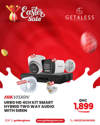 Hikvision Turbo HD 4ch Kit Smart Hybrid Two Way Audio with Siren