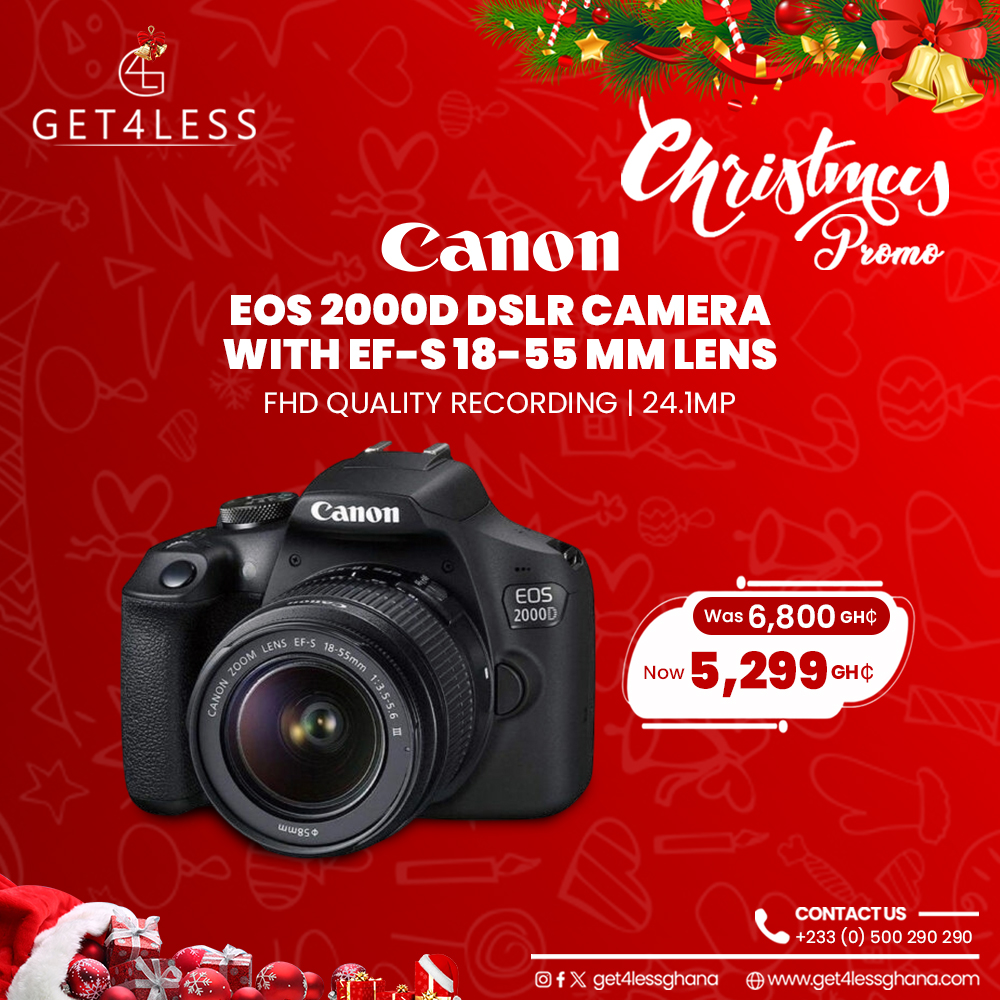 Canon EOS 2000D-Wifi 24.1 MP 3.0 Screen + Lens 18-55