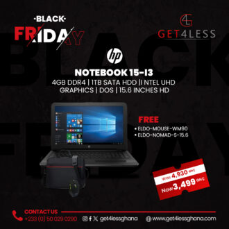 HP Notebook 15 Core i3 G11 4GB RAM 1TB HDD 15.6 Inches  with Free Eldo WM90 Mouse and Eldo Pro Laptop Bag 15.6