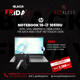 HP Notebook15-Core i7 G10 8GB RAM 1TB HD 15.6" Touch with Free Eldo Pro USB-C To HDMI 8 Port Adapter, Eldo WM90 Mouse and Eldo Pro Laptop Bag 15.6