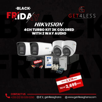 Hikvision 4 Channel Turbo Kit 3K Coloured with 2 Way Audio