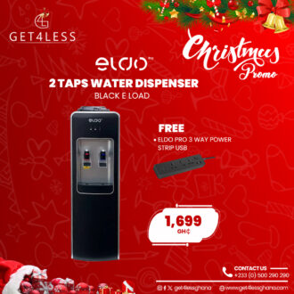 Eldo Water Dispenser e Load 2 Taps Black With Free Eldo Pro Power Strip