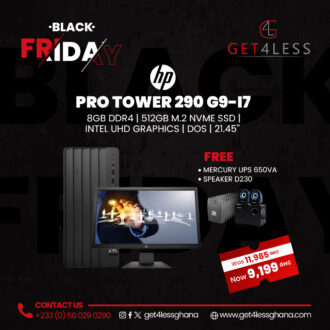 Hp Pro Tower 290 G9-i7 12700 8GB DDR4 512GB M.2 NVMe SSD Intel UHD Graphics Dos with Free Mercury Mav650Va UPS and D230 Speaker