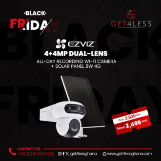 Ezviz 4+4mp Dual-Lens All-Day Recording Wi-Fi Camera + Solar Panel 8W 4G with Free EZVIZ Micro SD Card 32 GB