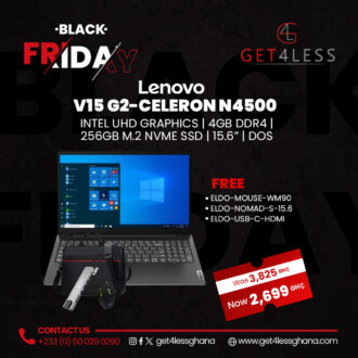 Lenovo V15 G2 IJL Intel Celeron N4500 4GB/256SSD/15.6 FHD/DOS with Free Eldo Pro USB-C To HDMI 8 Port Adapter, Eldo WM90 Mouse and Eldo Pro Laptop Bag 15.6