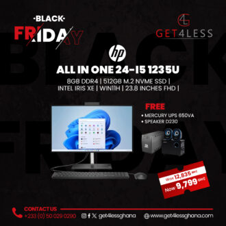 HP All In One 24 core i5 1235U 8GB DDR4 512GB M.2 NVMe SSD Intel Iris Xe 23.8 Inches with Free Mercury Mav650Va UPS and D230 Speaker