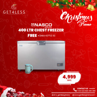 Nasco Freezer 400 Ltr Net Black Lock & Key With Free Zara Kettle