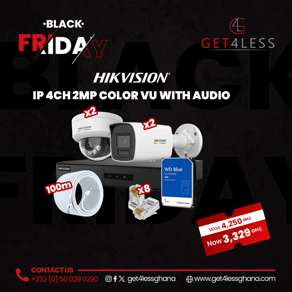 Hikvision IP 4 Channel ColourVu with Audio