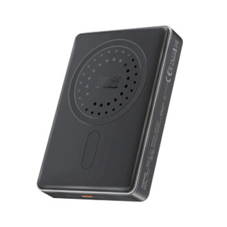 Promate 10000m Ah Ultra-Compact Aluminum Crafted MagSafe Compatible Wireles Charging PowerBank-Black