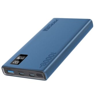 Promate 10000mAh Slim Power Bank with 20W PD USB-C Blue