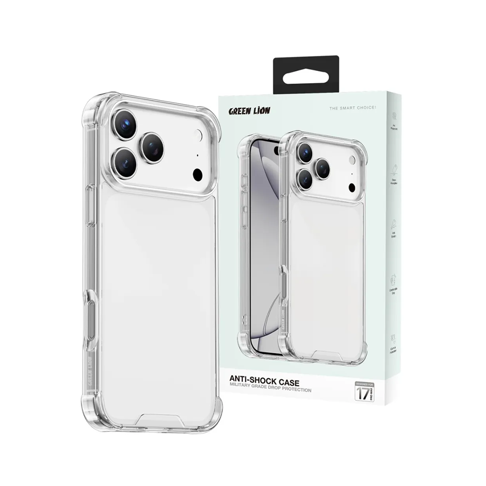 Green Lion Anti-Shock Case For Iphone 17 Pro Max - Clear - Image 3