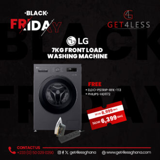 LG Washing Machine 7Kg Front Load with Free Eldo Pro Power Strip ELDO-PSTRIP-RFK-T13 and Philips Iron HD1172