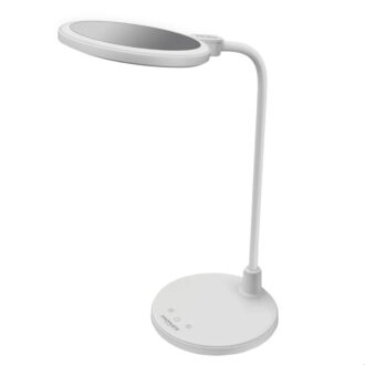 Promate Flexible Gooseneck LED Desk Lamp with Ring Light Vanity Mirror and touch controls