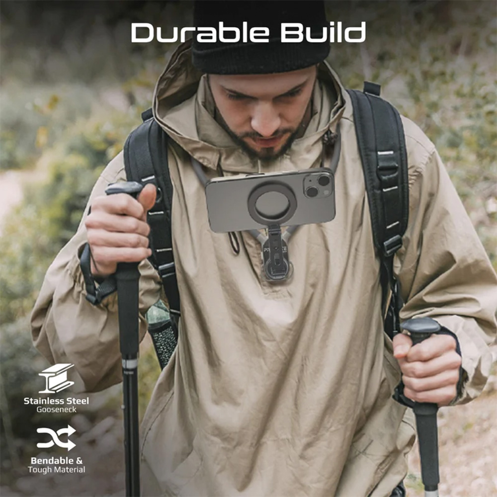 Promate Flexible Neckband MagSafe Compatible Phone Mount for Handsfree POV - Image 3