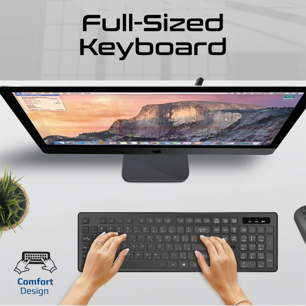 Promate Sleek Profile Full-Size Wireless Keyboard and Mouse - Image 4