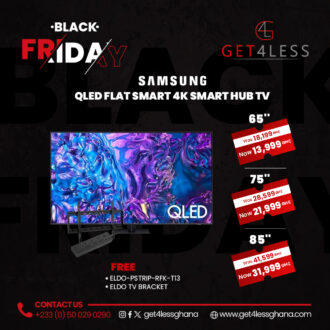 Samsung QLED 65 Flat Smart 4K Smart Hub with Free Eldo Pro Power Strip ELDO-PSTRIP-RFK-T13 and Eldo TV Bracket