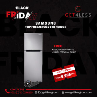 Samsung Fridge Top Freezer 260LTR Gross Silver with free ELDO-PSTRIP-RFK-T13 and Haley personal scale