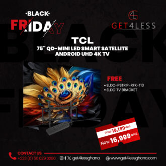 TCL Led 75 QLED 4K Smart Android Frameless Google TV Game Mode Free Eldo Pro Power Strip and Eldo 37-86 Inches TV Bracket