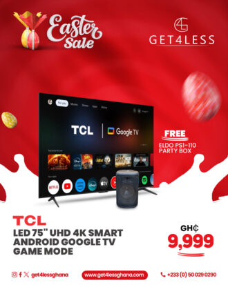 TCL LED 75 Smart Andriod Google TV Game Mode with Free Eldo Speaker