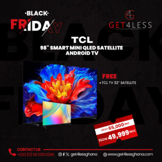 TCL TV  98 Smart Mini QLED Satelite  Android  with free TCL 32 Inch TV Digital Satellite