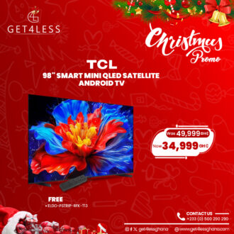 TCL TV 98 Smart Mini QLED Satelite Android With Free Eldo Pro Power Strip