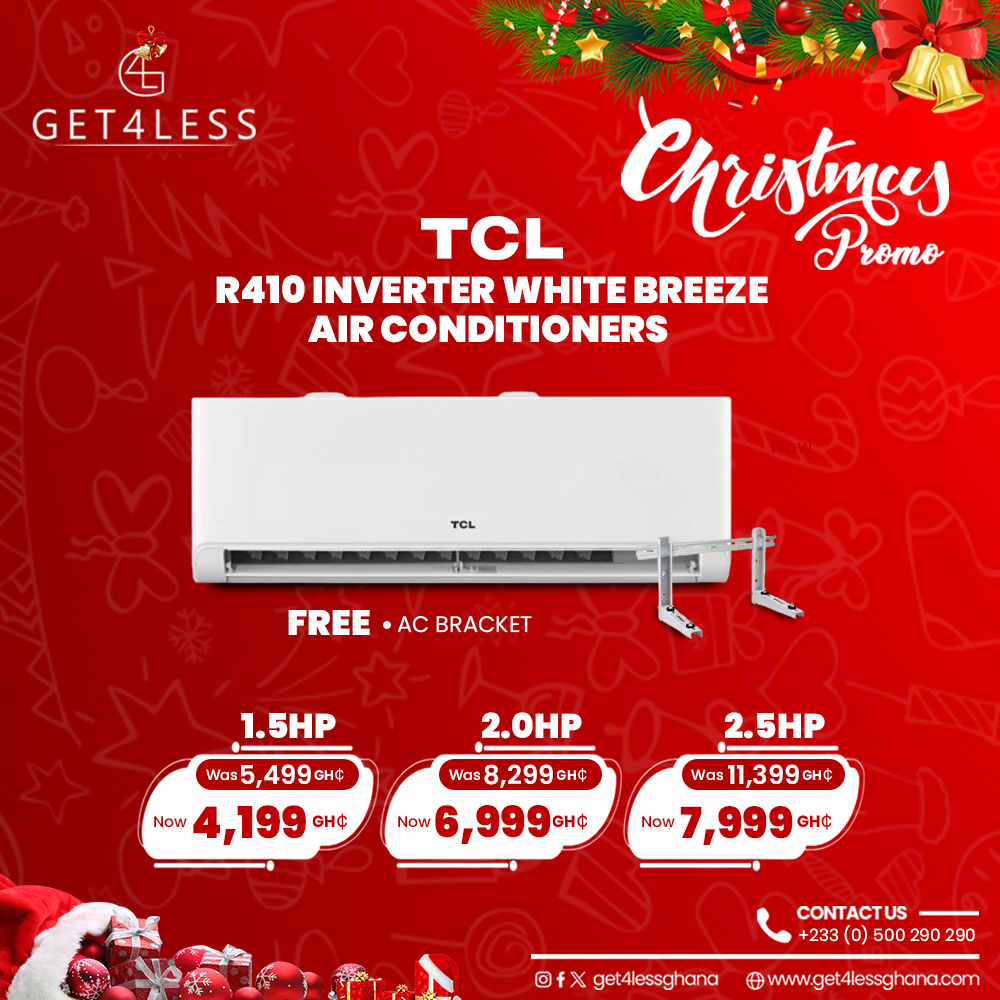 TCL AC 1.5 HP R410 Inverter White Breeze With Free AC Bracket