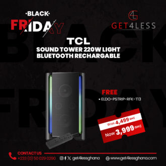 TCL Sound Tower 220W Light Bluetooth Rechargable with free Eldo Pro Power Strip ELDO-PSTRIP-RFK-T13