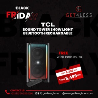 TCL Sound Tower 340W Light Bluetooth Rechargable with free Eldo Pro Power Strip ELDO-PSTRIP-RFK-T13
