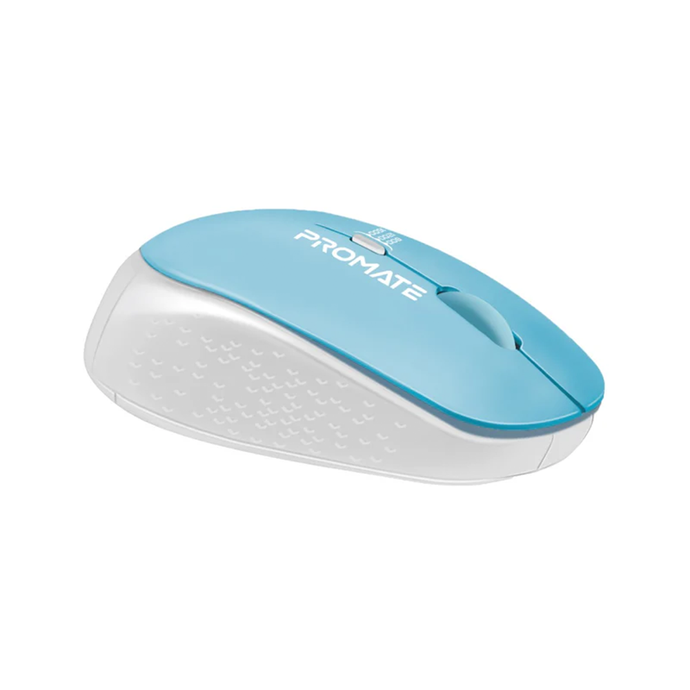 Promate 1600DPI MaxComfort Ergonomic Wireless Mouse - Blue