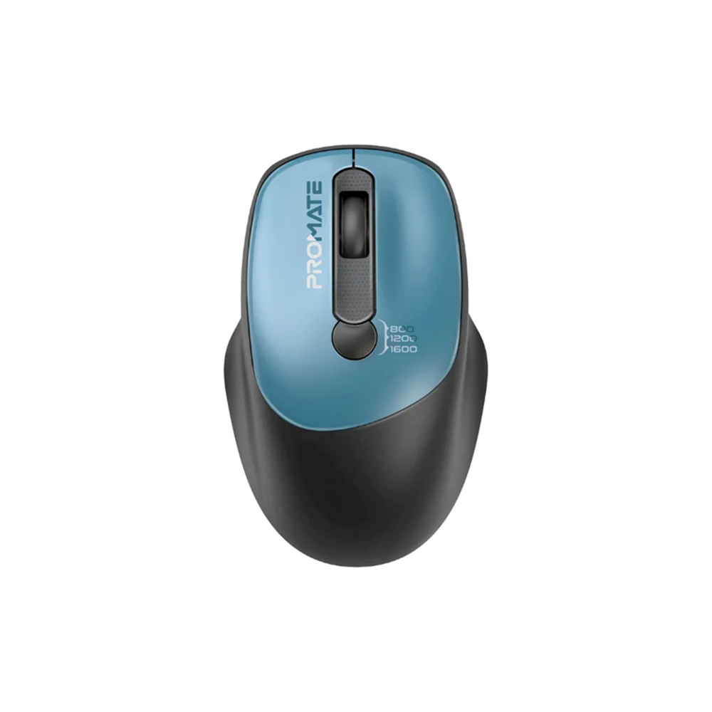 Promate EZGrip Ergonomic Wireless Mouse - Blue