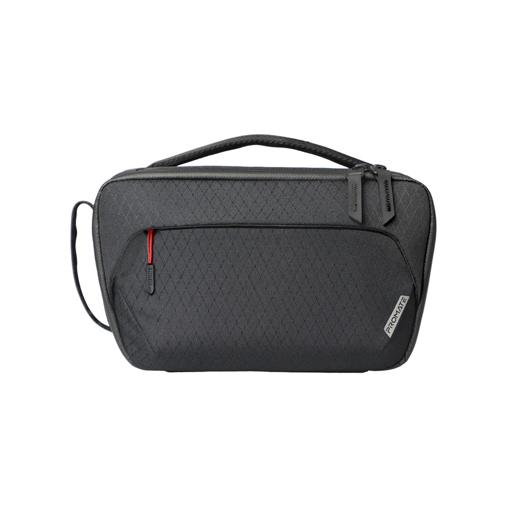 Promate Versatile Tech Essential Organizer Pouch Bag with Multiple Pockets - Black