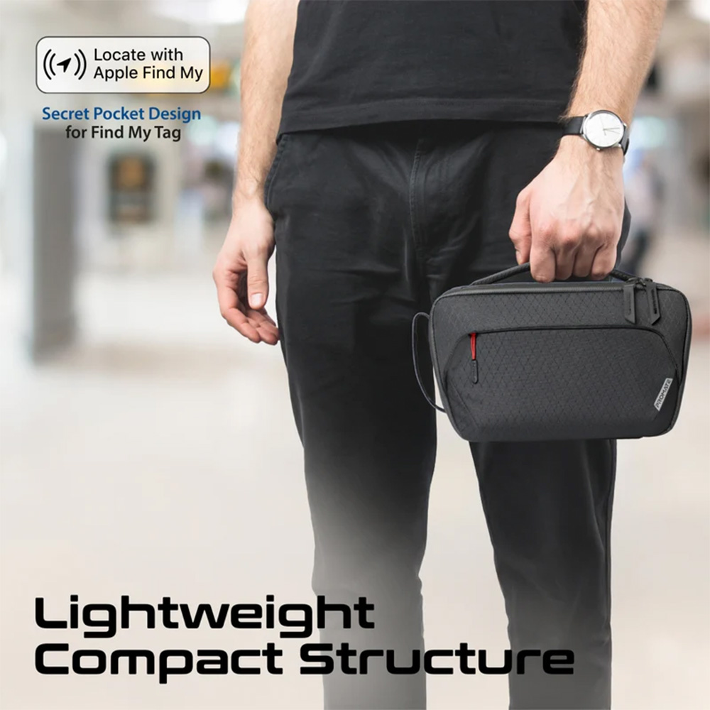 Promate Versatile Tech Essential Organizer Pouch Bag with Multiple Pockets - Black - Image 3