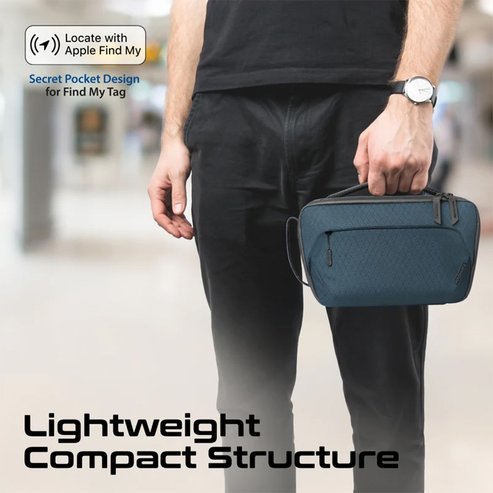 Promate Versatile Tech Essential Organizer Pouch Bag with Multiple Pockets - Blue - Image 3