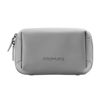 Promate Compact Tech Essential Organizer Pouch Bag with Multiple Compartments - Grey